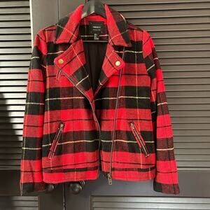 Forever 21 Premium Label Cabincore  Wool Blend Plaid Jacket, Size S